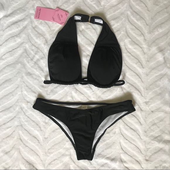 Black Bikini Two-Piece Triangle Cheeky Swimsuit - Picture 7 of 7